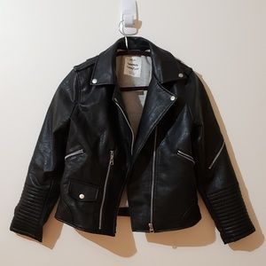 Black Zara Moto Jacket (Girls 11/12, Women's XS)